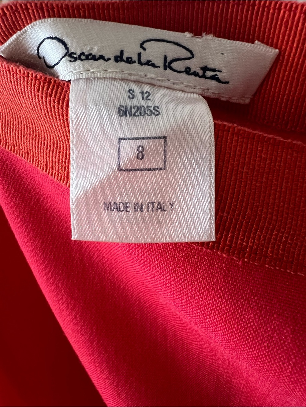 Oscar de la Renta Vibrant Hot Pink/Red Orange Pencil Skirt, size 8 - Picture 5 of 10